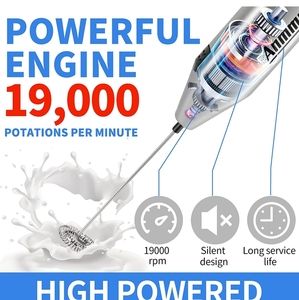 2--Anmmy Milk Frother Coffee, Latte,